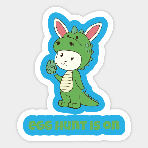 Egg Hunt Is On Easter T Rex Dinosaur Egg Hunting For Kids Sticker by DDJOY Perfect Gift Shirts